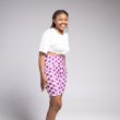 Aziza plum and white shorts 4